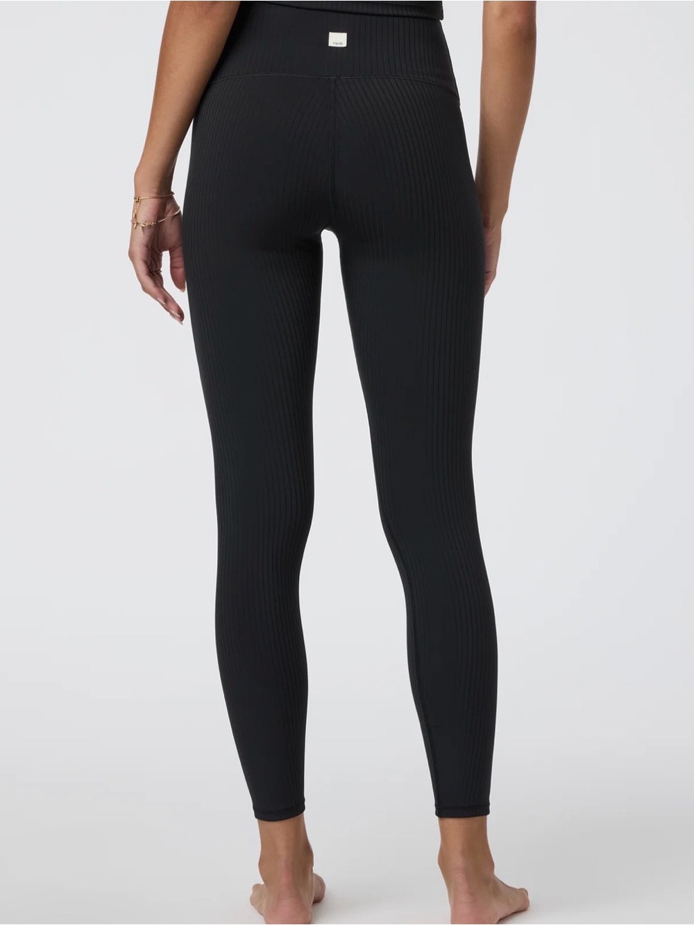 Vuori Ribbed High-Waist Black Leggings